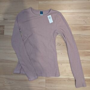 Old Navy Women's Soft Pink Corduroy Long Sleeve Tee